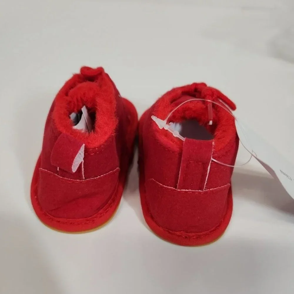 Baby Non-slip lace up booties in‎ red - Size 120mm (6-12 months)